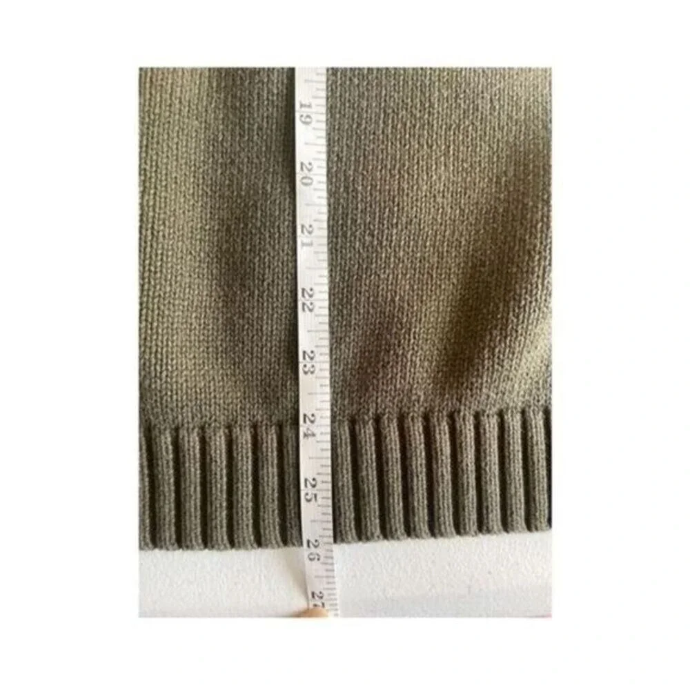 J. Crew Mens XL Olive Green 100%‎ Cotton V-Neck Knit Sweater Vest